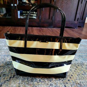 Kate Spade Black & Ivory Vinyl Tote